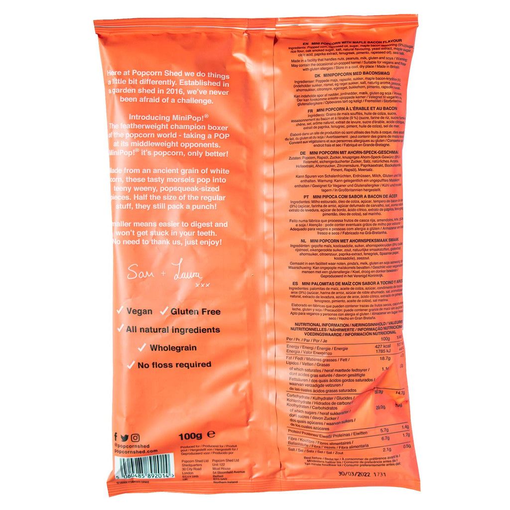 Mini Pop!® Maple Bacon Popcorn Sharing Bag - Treat Yo Self Vegan Sweets