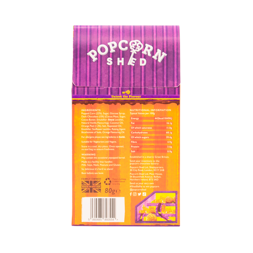 Chocolate Orange Popcorn Shed - Treat Yo Self Vegan Sweets