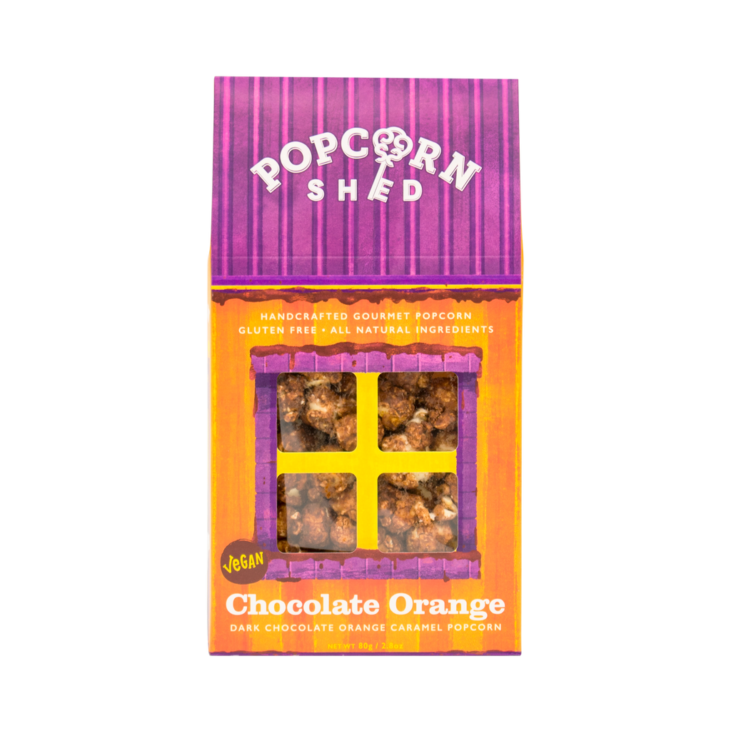 Chocolate Orange Popcorn Shed - Treat Yo Self Vegan Sweets