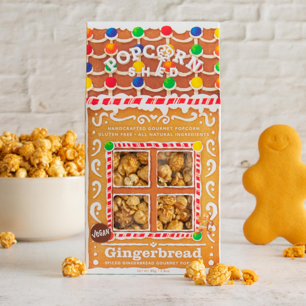 Gingerbread Popcorn Shed - Treat Yo Self Vegan Sweets
