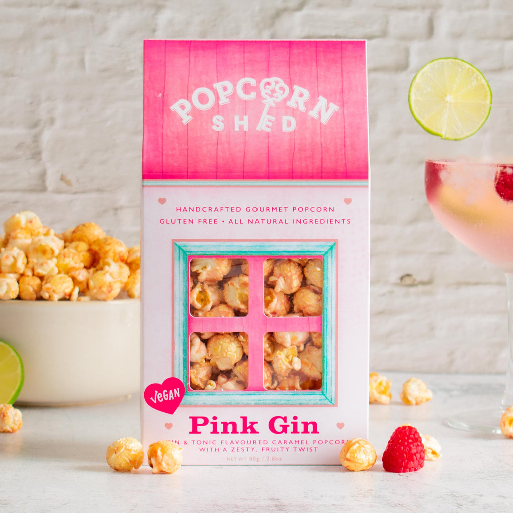 Pink Gin Popcorn Shed - Treat Yo Self Vegan Sweets