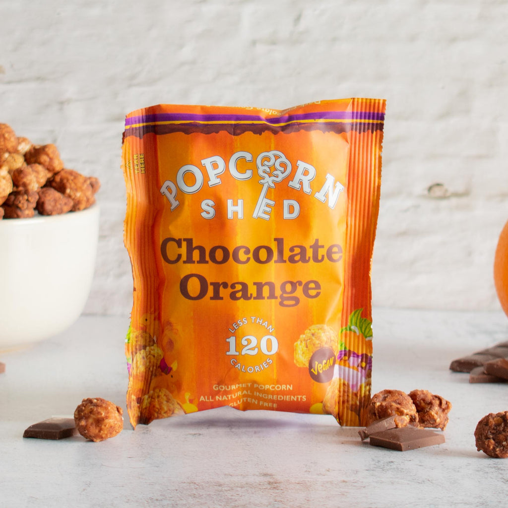 Chocolate Orange Popcorn Snack Packs - Treat Yo Self Vegan Sweets