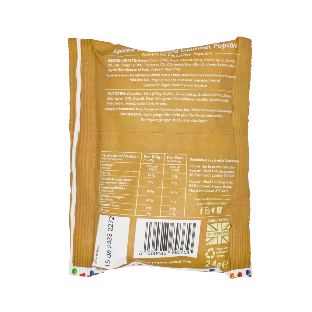 Gingerbread Popcorn Snack Packs - Treat Yo Self Vegan Sweets