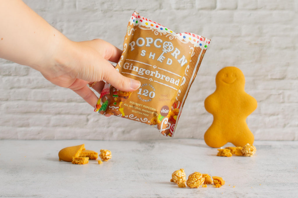 Gingerbread Popcorn Snack Packs - Treat Yo Self Vegan Sweets