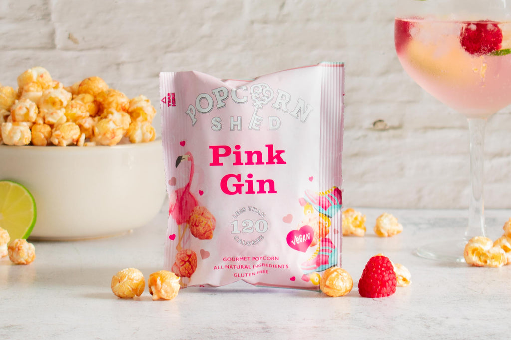 Pink Gin Popcorn Snack Packs - Treat Yo Self Vegan Sweets