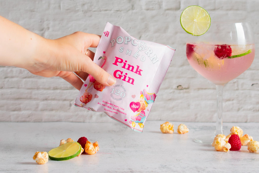 Pink Gin Popcorn Snack Packs - Treat Yo Self Vegan Sweets