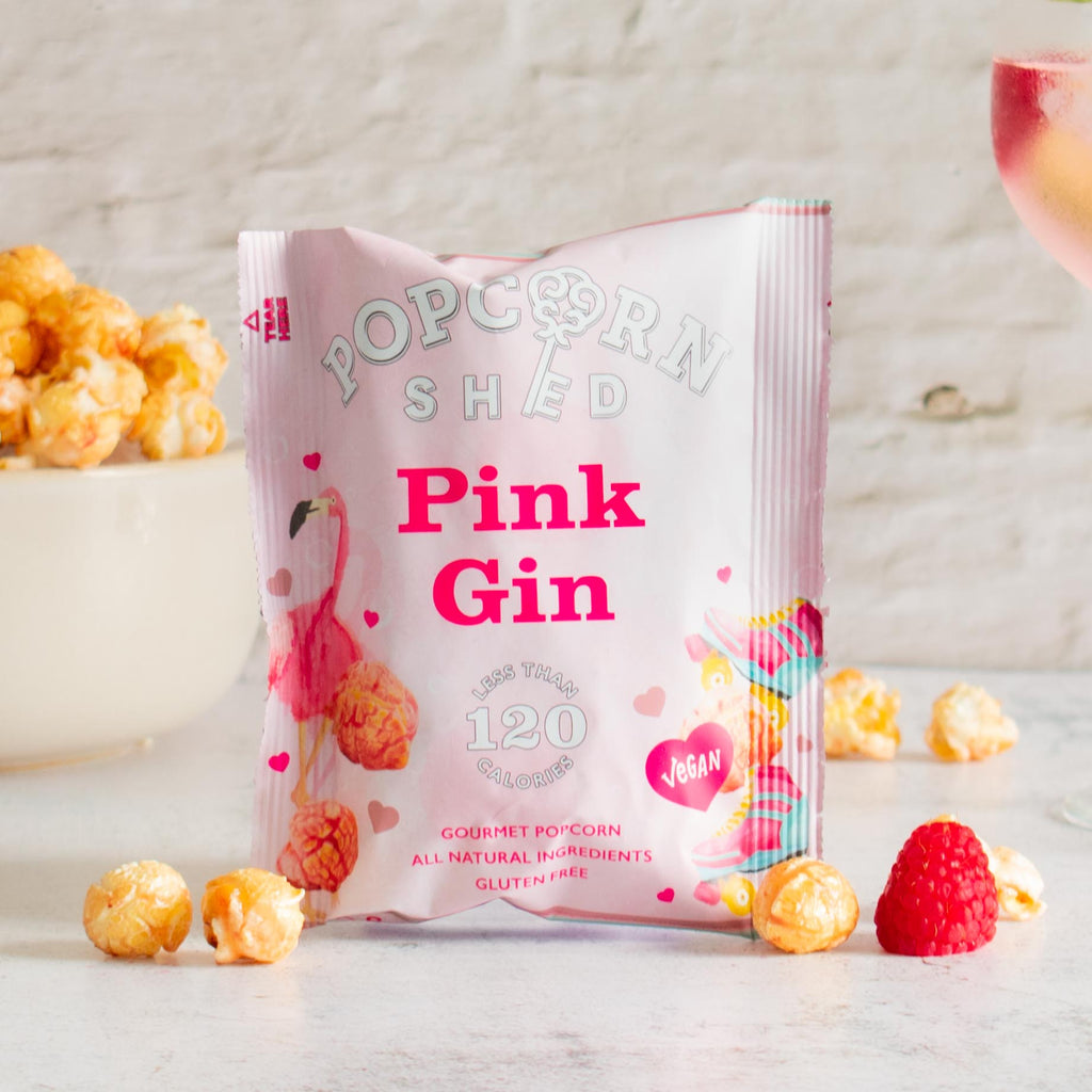 Pink Gin Popcorn Snack Packs - Treat Yo Self Vegan Sweets