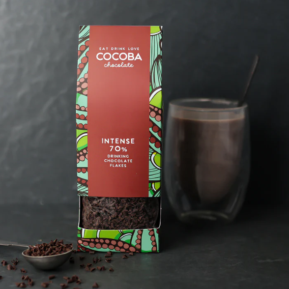 INTENSE 70% DARK DRINKING CHOCOLATE FLAKES - Treat Yo Self Vegan Sweets