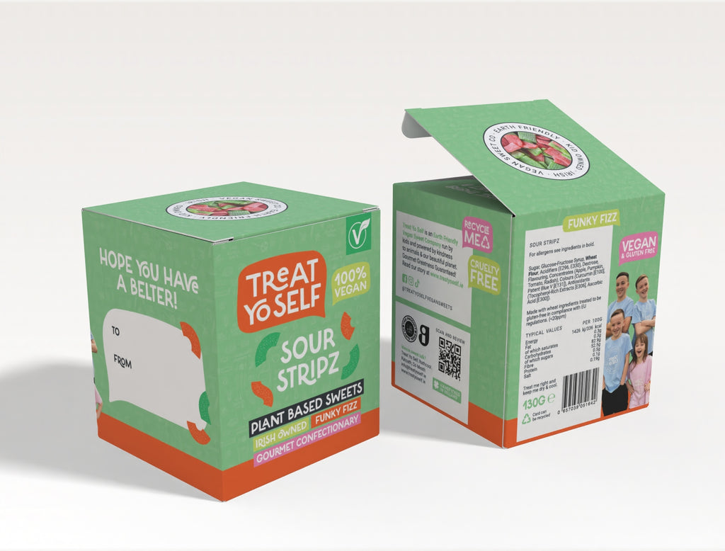 Treat Yo Self Gourmet Gifting Box – Sour Stripz 130g - Treat Yo Self Vegan Sweets