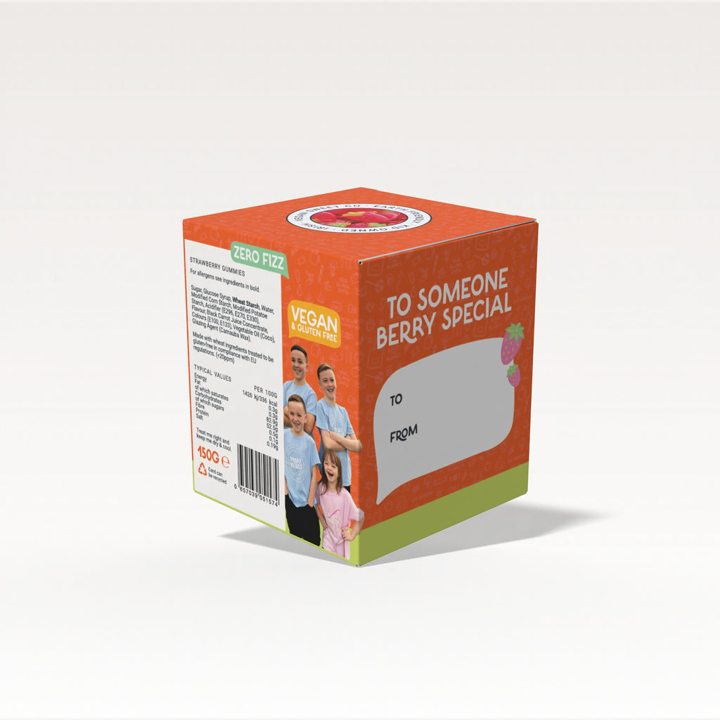 Treat Yo Self Gourmet Gifting Box – Strawberry Gummies 150g GF - Treat Yo Self Vegan Sweets