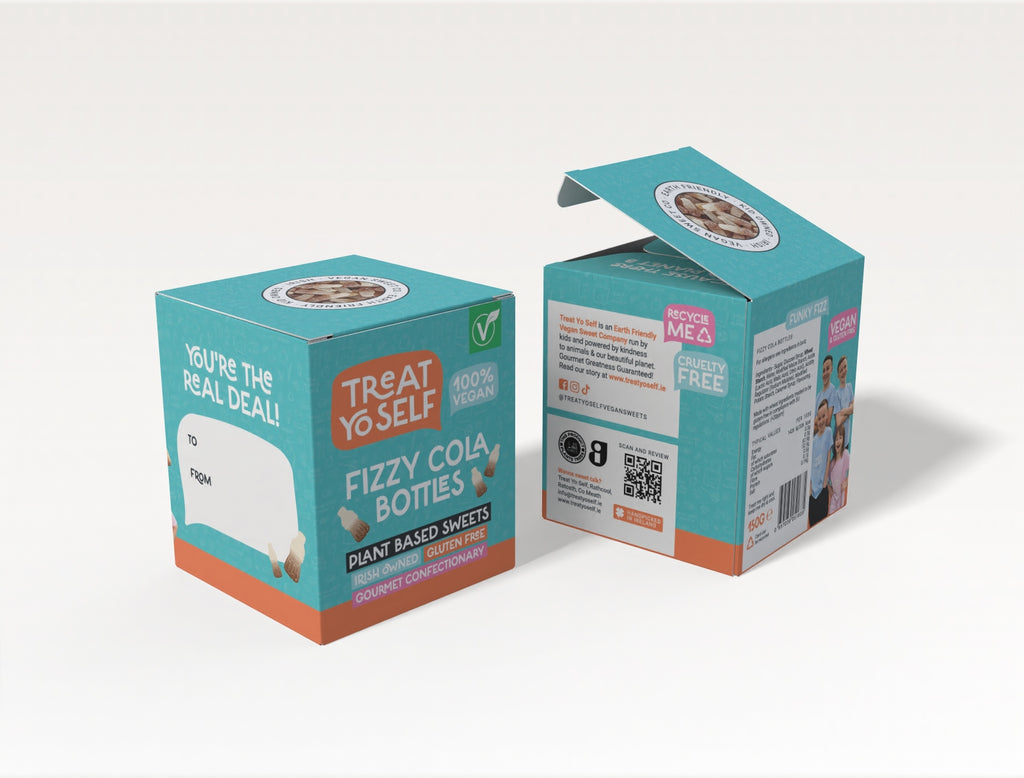 Treat Yo Self Gourmet Gifting Box – Fizzy Cola Bottles 150g GF - Treat Yo Self Vegan Sweets