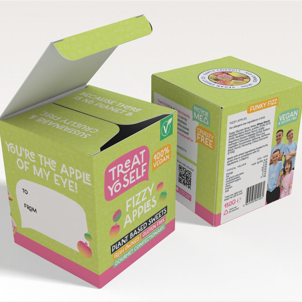 Treat Yo Self Gourmet Gifting Box – Fizzy Apples 150g GF - Treat Yo Self Vegan Sweets
