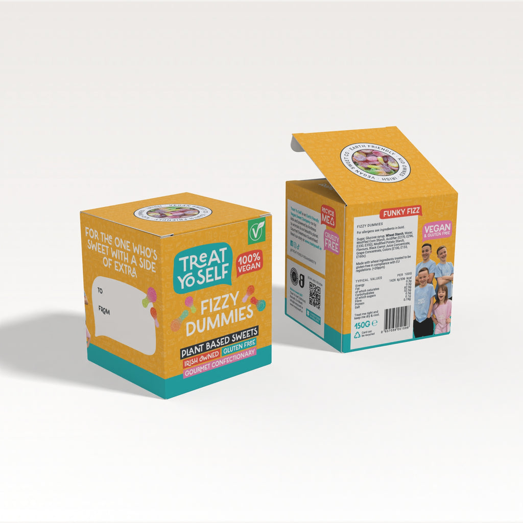 Treat Yo Self Gourmet Gifting Box – Fizzy Dummies 150g GF - Treat Yo Self Vegan Sweets