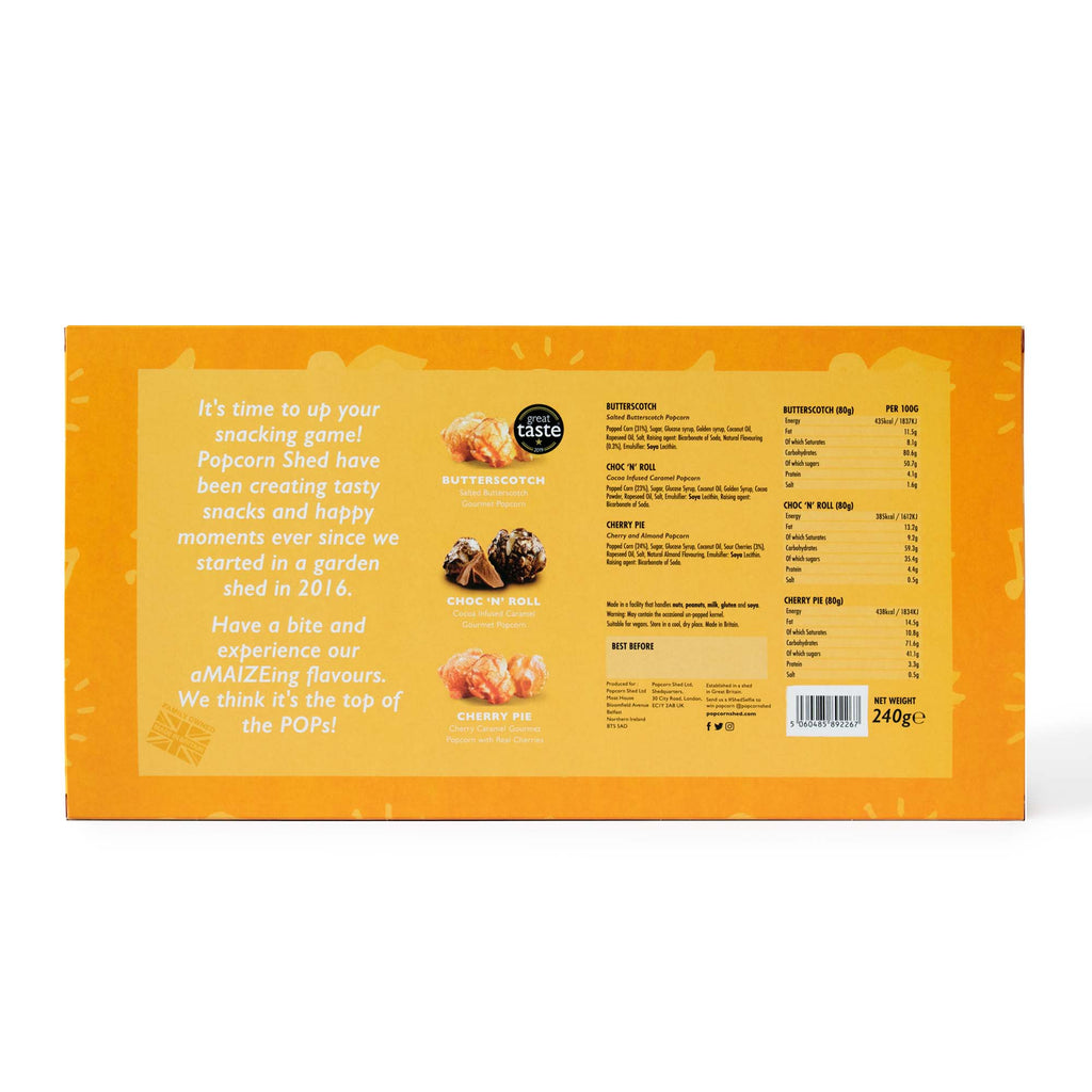 'You Deserve It' Vegan Gourmet Popcorn Letterbox Gift Box - Treat Yo Self Vegan Sweets