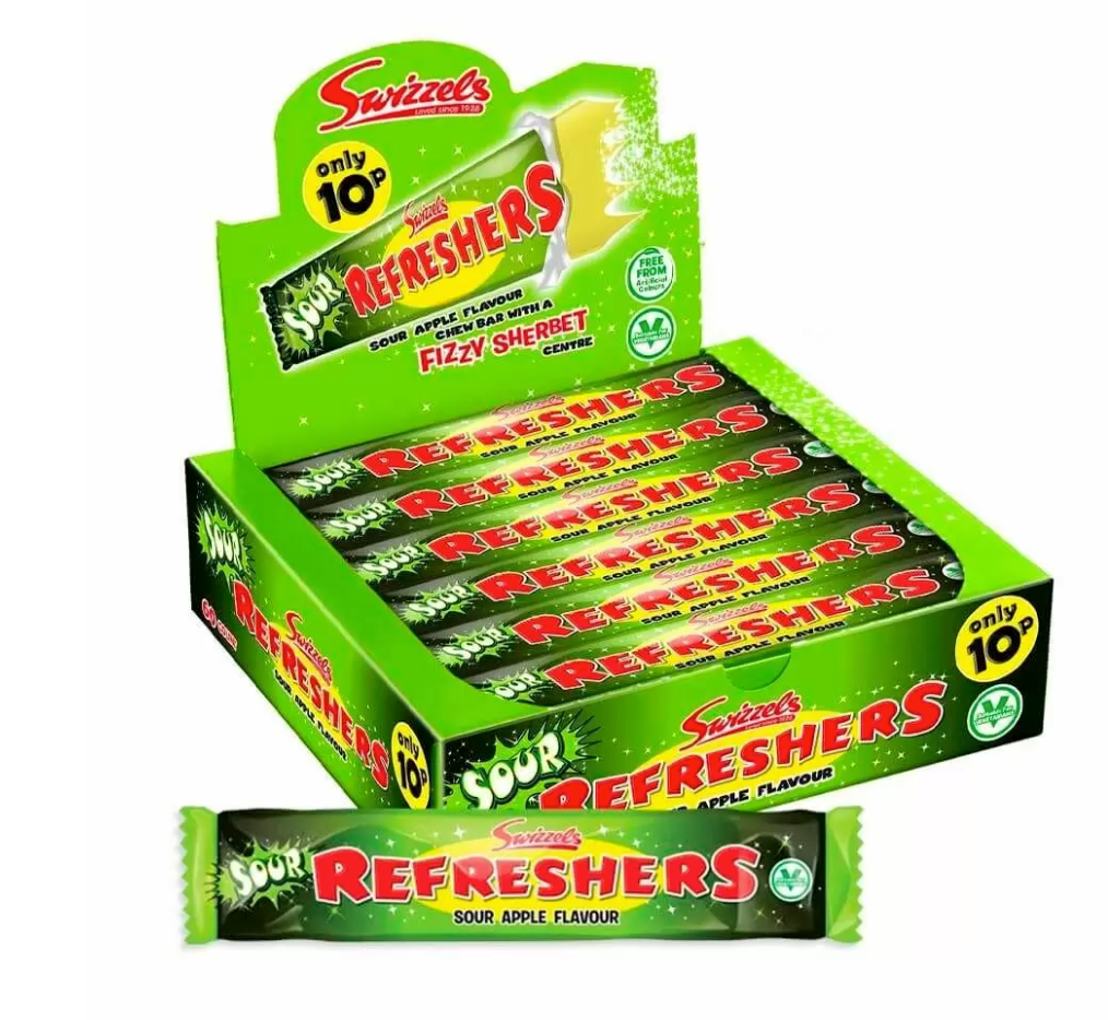 Swizzles Refreshers Sour Apple Chew Bar 18g - Treat Yo Self Vegan Sweets