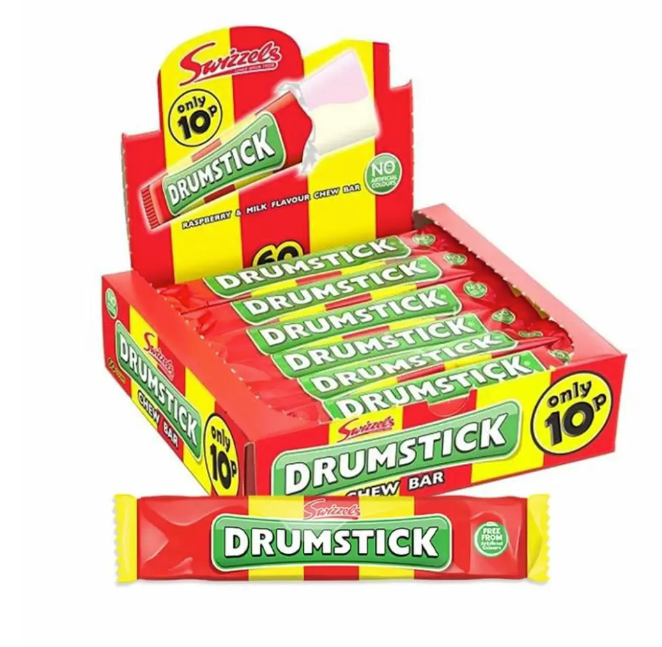Swizzels Drumstick Original Raspberry And Milk Chew Bar 18g - Treat Yo Self Vegan Sweets