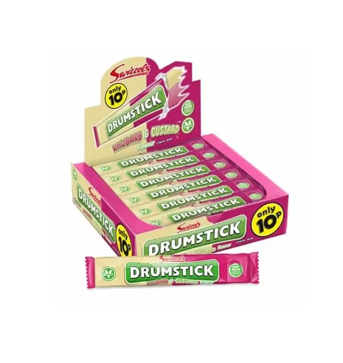 Swizzels Drumstick Rhubarb & Custard Chew Bars 18g - Treat Yo Self Vegan Sweets